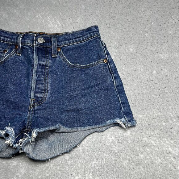 Levi's Shorts Womens Size 26 Blue Distressed Cut Off Denim Shorts Pockets - Picture 4 of 14